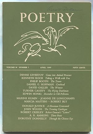 Image du vendeur pour Poetry - Volume 96, Number 1, April 1960 mis en vente par Between the Covers-Rare Books, Inc. ABAA
