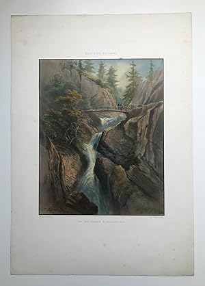 Une des Cascades d'Allerheiligen [Eine der Stufen von Allerheiligen], kolorierte Original-Lithogr...