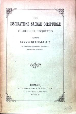 Bild des Verkufers fr De Inspiratione Sacrae Scripturae Theologica Disquistito. zum Verkauf von books4less (Versandantiquariat Petra Gros GmbH & Co. KG)