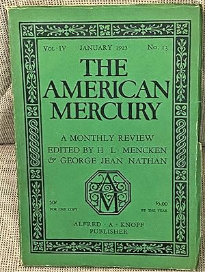 Image du vendeur pour The American Mercury, January 1925, Volume IV, Number 13 mis en vente par My Book Heaven