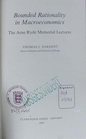 Seller image for Bounded rationality in macroeconomics. The Arne Ryde memorial lectures. for sale by Antiquariat Bookfarm