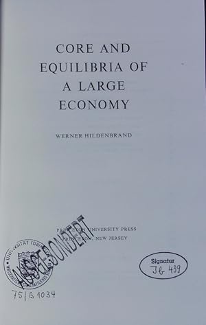 Immagine del venditore per Core and equilibria of a large economy. venduto da Antiquariat Bookfarm