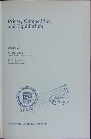 Seller image for Prices, competition and equilibrium. for sale by Antiquariat Bookfarm