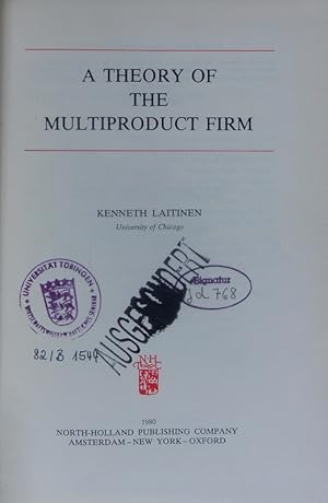 Immagine del venditore per A theory of the multiproduct firm. venduto da Antiquariat Bookfarm