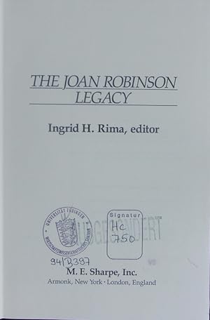 Bild des Verkufers fr The Joan Robinson legacy. zum Verkauf von Antiquariat Bookfarm