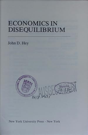 Bild des Verkufers fr Economics in disequilibrium. zum Verkauf von Antiquariat Bookfarm