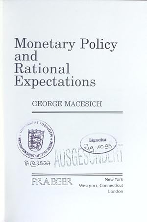 Imagen del vendedor de Monetary policy and rational expectations. a la venta por Antiquariat Bookfarm