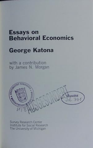 Seller image for Essays on behavioral economics. for sale by Antiquariat Bookfarm