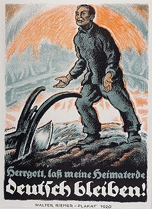 Herrgott, laß meine Heimat Deutsch bleiben!. Farblithographie nach Walter Riemer (1896-1942) aus ...