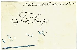 Imagen del vendedor de Eigenh. Unterschrift auf der Rckseite einer Postkarte. a la venta por Kotte Autographs GmbH
