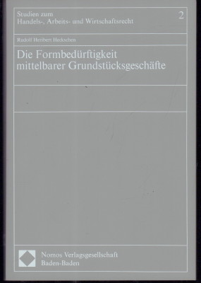 Immagine del venditore per Die Formbedrftigkeit mittelbarer Grundstcksgeschfte. venduto da Antiquariat Jenischek