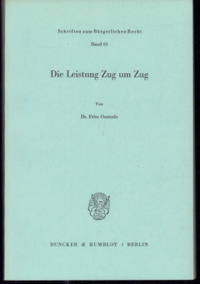 Image du vendeur pour Die Leistung Zug um Zug. mis en vente par Antiquariat Jenischek