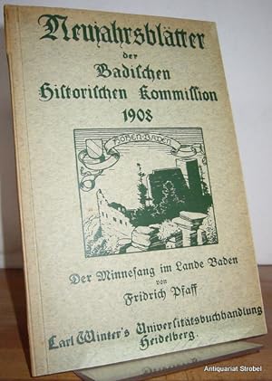 Imagen del vendedor de Der Minnesang im Lande Baden. a la venta por Antiquariat Christian Strobel (VDA/ILAB)