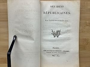 Seller image for Des Ides Rpublicaines for sale by ROBIN RARE BOOKS at the Midtown Scholar
