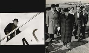 Seller image for Sir Winston Churchill entering a Comet IV airplane on his way to New York. Original photographs. for sale by Wittenborn Art Books