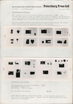 Seller image for Prospectus for "Photographs by Lee Friedlander and Etchings by Jim Dine." for sale by Wittenborn Art Books