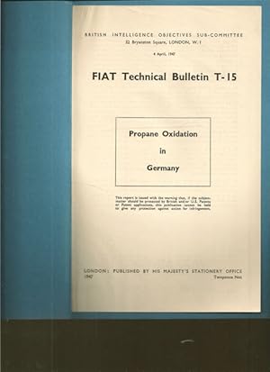 Immagine del venditore per FIAT Technical Bulletin T-15. Propane Oxidation in Germany. venduto da Ant. Abrechnungs- und Forstservice ISHGW