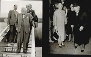Seller image for Sir Winston Churchill and Lady Churchill arrive in London from Gibraltar. Original photographs. for sale by Wittenborn Art Books