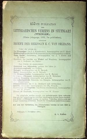 Seller image for Briefe der Herzogin Elisabeth Charlotte von Orleans aus den Jahren 1721 und 1722. for sale by Antiquariat Johann Forster