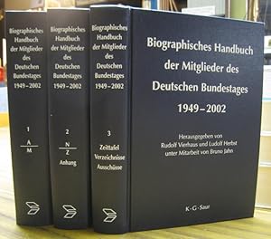 Bild des Verkufers fr Komplett in 3 Bnden: Biographisches Handbuch der Mitglieder des Deutschen Bundestages 1949 - 2002. - Band 1: A-M / Band 2: N-Z, Anhang / Band 3: Zeittafel, Verzeichnisse, Ausschsse. zum Verkauf von Antiquariat Carl Wegner