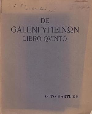 De Galeni HYGIEINON Libro Quinto. Dissertatio ab Amplissimo Philosophorum Marpurgensium Ordine Pr...