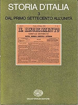 Bild des Verkufers fr Storia d'Italia. Vol.3: Dal primo Settecento all'Unit. zum Verkauf von FIRENZELIBRI SRL