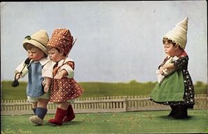 Ansichtskarte / Postkarte Käthe Kruse Puppen, Abmarsch zur Front - Verlag: Primus Nr 1006