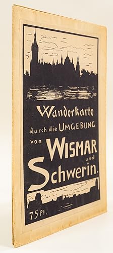 Wanderkarte durch die Umgebung von Wismar und Schwerin. -