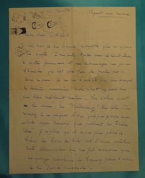 L.A.S. Eigenhändiger Brief mit Unterschrift. [Paris, 16.IV. 1919 . 1 Seite A4.