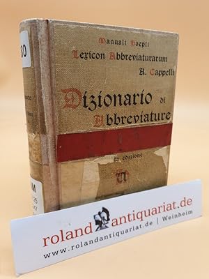 Lexicon abbreviaturarum : Dizionario di abbreviature latine ed italiane, usate nelle carte e codi...