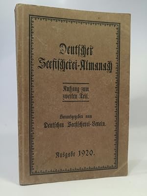 Deutscher Seefischerei - Almanach; Anhang zum zweiten Teil, Ausgabe 1920 Astronomischer Kalender,...