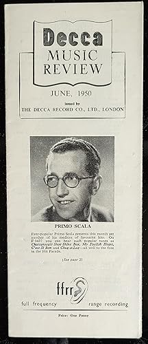 Seller image for Decca Records Music Review June 1950 includes catalogue numbers (Primo Scala on cover) for sale by Shore Books