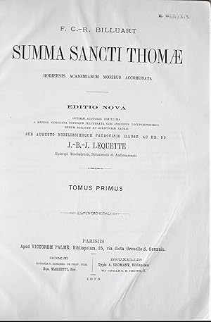 Image du vendeur pour Summa Sancti Thomae Hodiernis Academiarum Moribus Accomodata. Editio Nova. Sub Augusto Nobilissimoque mis en vente par Ken Jackson