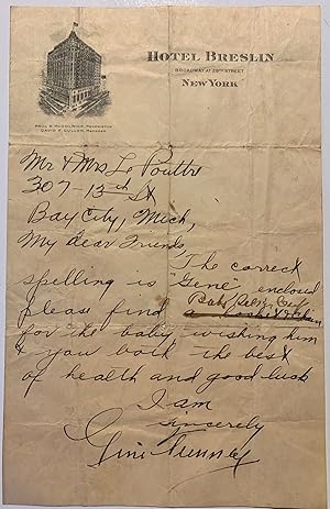 Gene Tunney Autographed Letter Signed Plus Typed Letter Signed and Newspaper Clipping