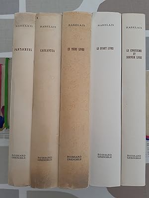 Gargantua -Pantagruel - Le tiers livre - Le quart livre - Le cinquiesme et dernier livre. 5 tomes