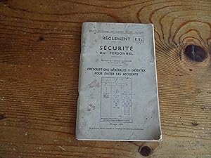 Société Nationale Des Chemins De Fer Français Règlement P.9 a N° 1 Sécurité Du Personnel Approuvé...