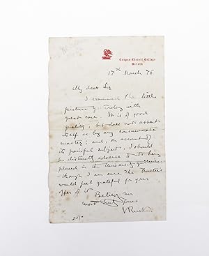 Seller image for An Original Hand Written and signed Letter by Philosopher John Ruskin for sale by Lasting Words Ltd