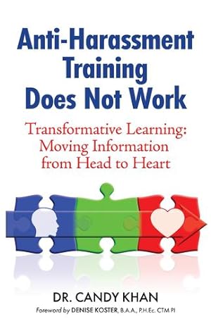 Seller image for Anti-Harassment Training Does Not Work: Transformative Learning: Moving Information from Head to Heart [Soft Cover ] for sale by booksXpress
