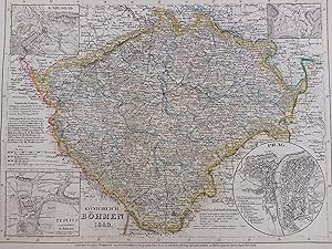 Imagen del vendedor de ROYAUME DE BOHEME TCHEQUIE MORAVIE PRAGUE CARTE 1849 COULEURS MAP MEYER Z42 a la venta por Librairie RAIMOND