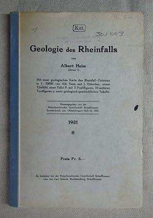 Geologie des Rheinfalls mit einer geologischen Karte des Rheinfall-Gebietes in 1:10000. Sonderdru...