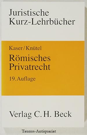 Immagine del venditore per Rmisches Privatrecht. Ein Studienbuch. Juristische Kurz-Lehrbcher venduto da Taunus-Antiquariat Karl-Heinz Eisenbach