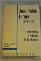 Bild des Verkufers fr JUAN PABLO FORNER (1756-1797) PRECEPTISTA Y FILSOFO DE LA HISTORIA zum Verkauf von Antrtica