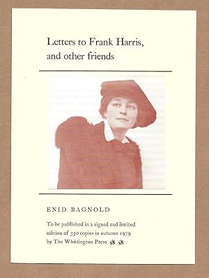 Immagine del venditore per Letters to Frank Harris, and other friends (Prospectus) venduto da The Bookshop at Beech Cottage