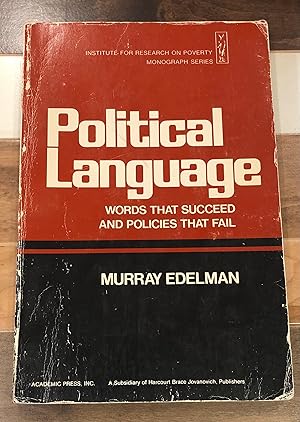 Seller image for Political Language: Words That Succeed and Policies That Fail for sale by Rosario Beach Rare Books