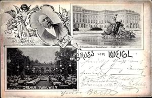 Ansichtskarte / Postkarte Wien 12. Meidling Österreich, Dreher Park, Lustschloss Schönbrunn, Port...