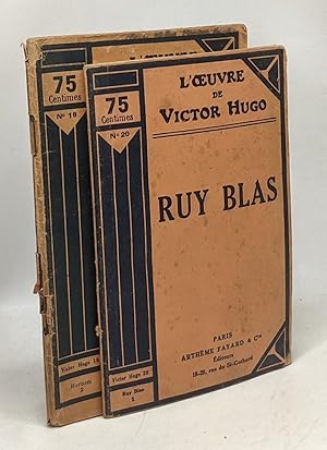 Seller image for Ruy Blas (tome premier) + Hernani (tome deuxime ) --- 2 volumes de L'oeuvre de Victor Hugo (thtre) for sale by crealivres