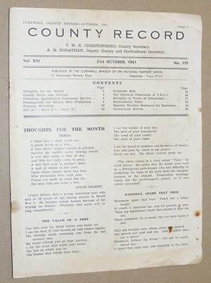 Cornwall County Record Vol. XVI no.179, 31st October, 1961