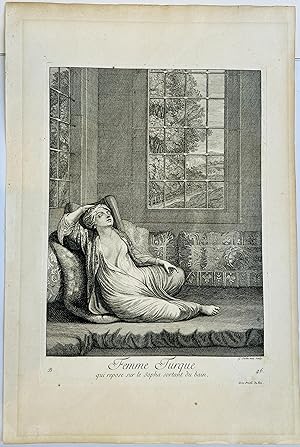 Femme Turque, qui repose sur le Sopha sortant du bain