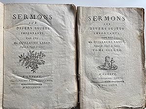 Bild des Verkufers fr Sermons sur divers sujets importants. Deux volumes. zum Verkauf von ShepherdsBook