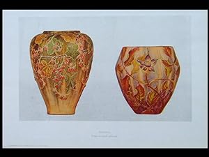 ETIENNE TOURRETTE, VASES EN EMAIL CLOISONNE - 1904 - PLANCHE ART NOUVEAU